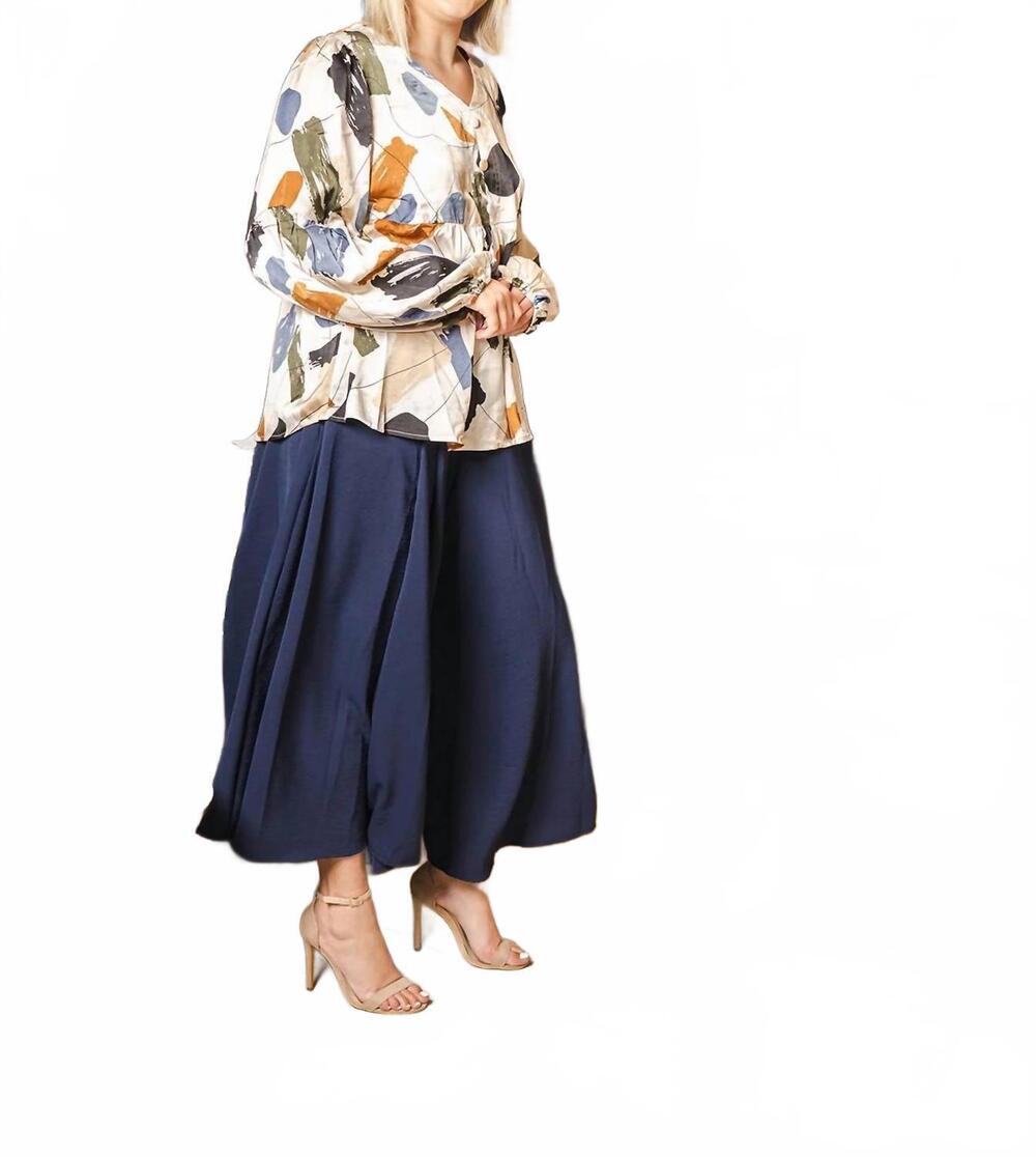 NEW BUCKETLIST wide leg woven pants in navy